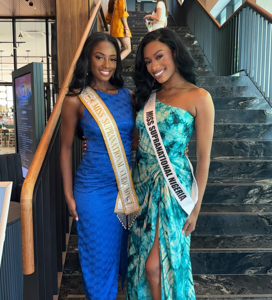 Miss Nigeria Paula Ezendu and Miss Curaçao 