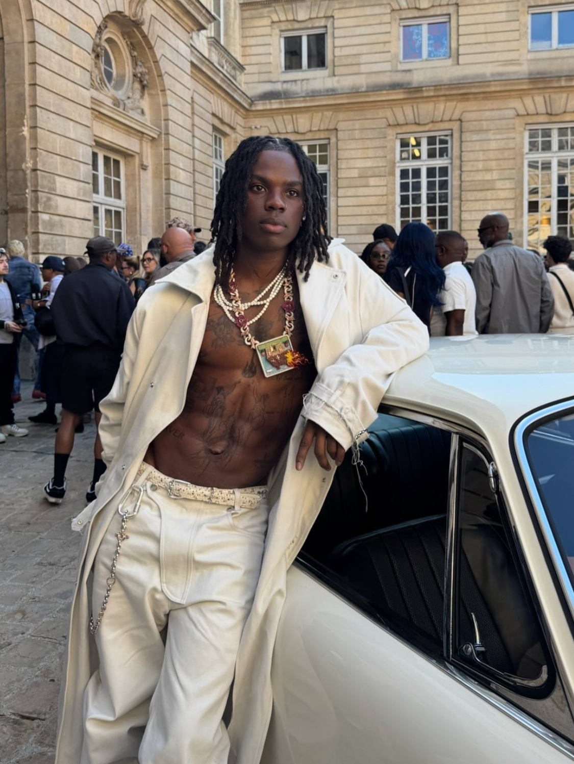 Rema at the 424xPorsche fashion show in Paris