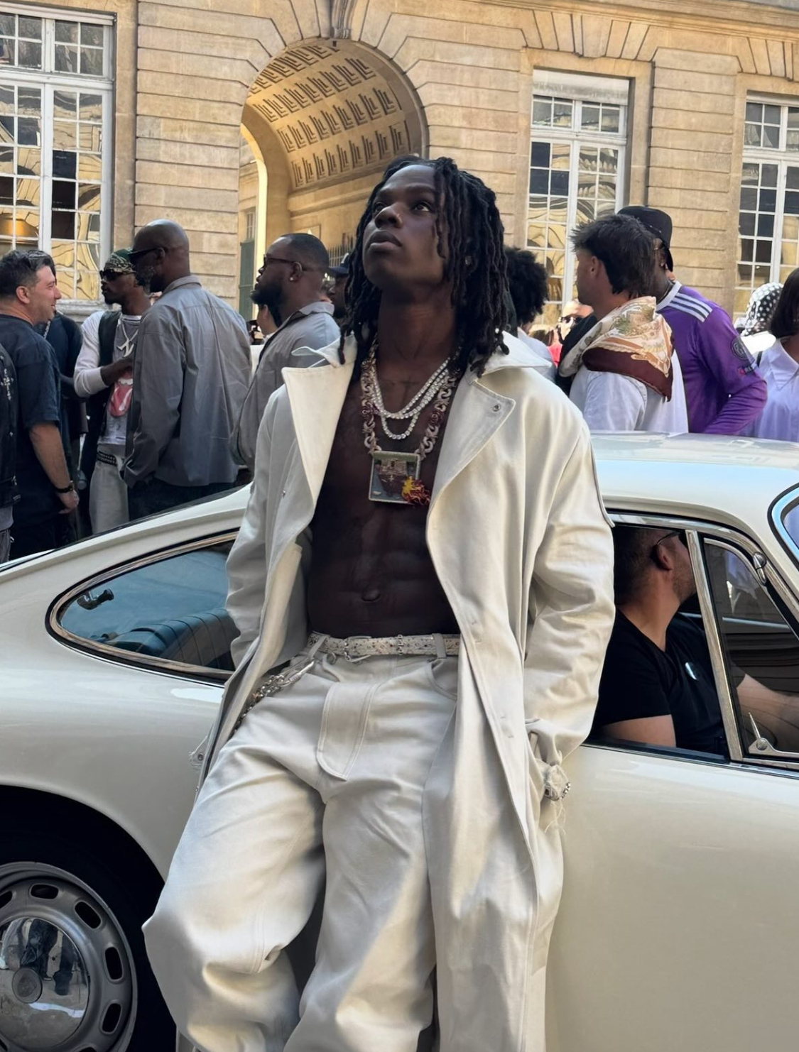 Rema at the 424xPorsche fashion show in Paris