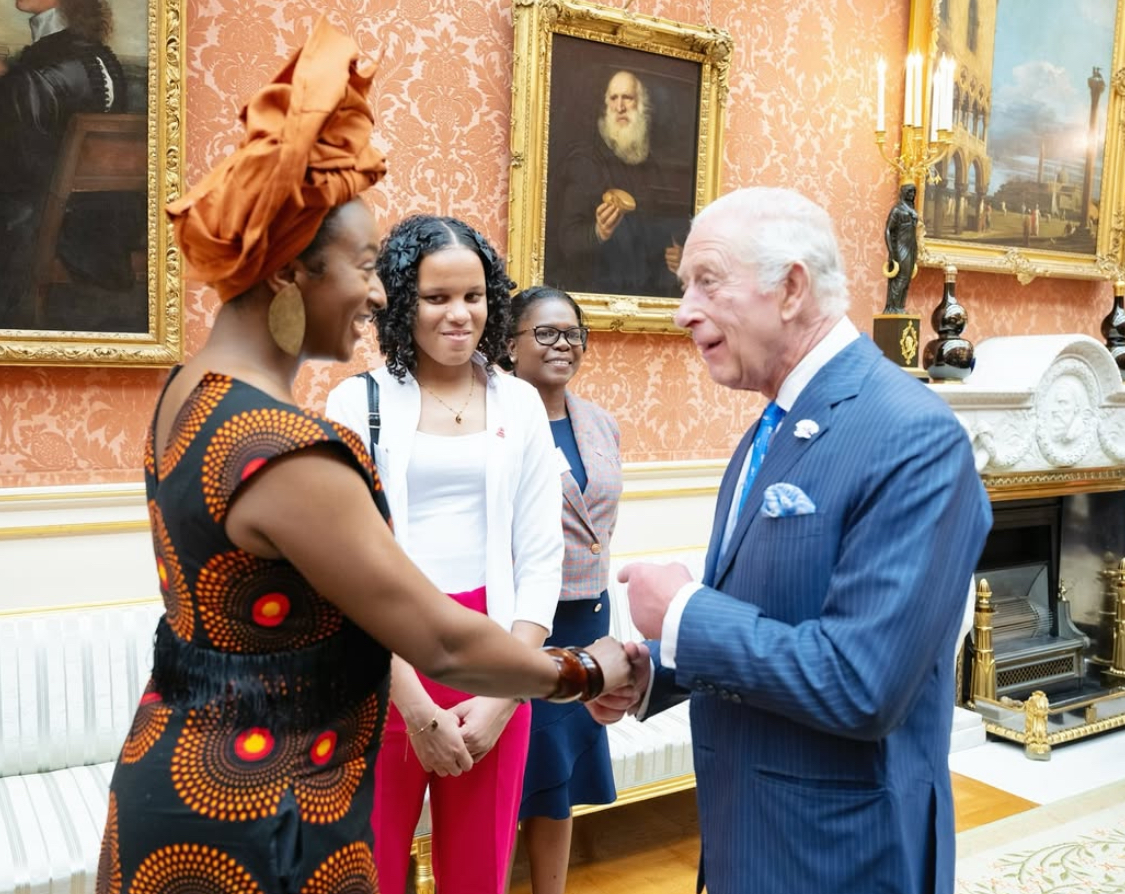 DJ Cuppy meet with King Charles at the Buckingham Palace in London.