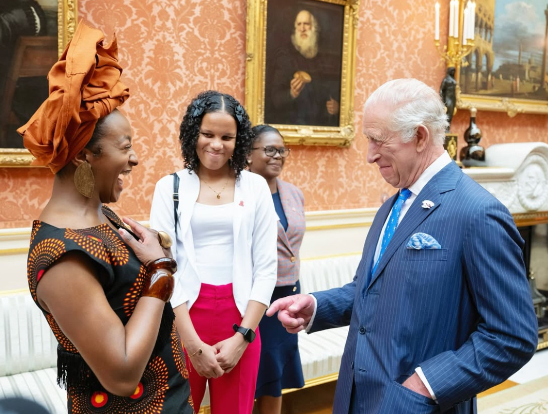 DJ Cuppy meet with King Charles at the Buckingham Palace in London.