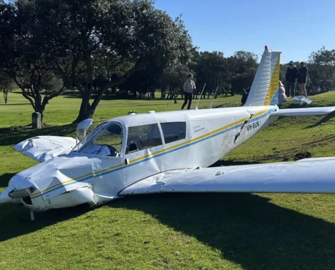 A light aircraft on a training run made an emergency landing in Australia