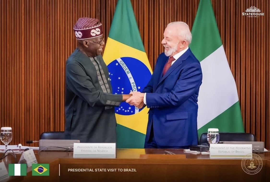 Nigerian President Bola Tinubu and Brazilaian President Luiz Inácio Lula da Silva