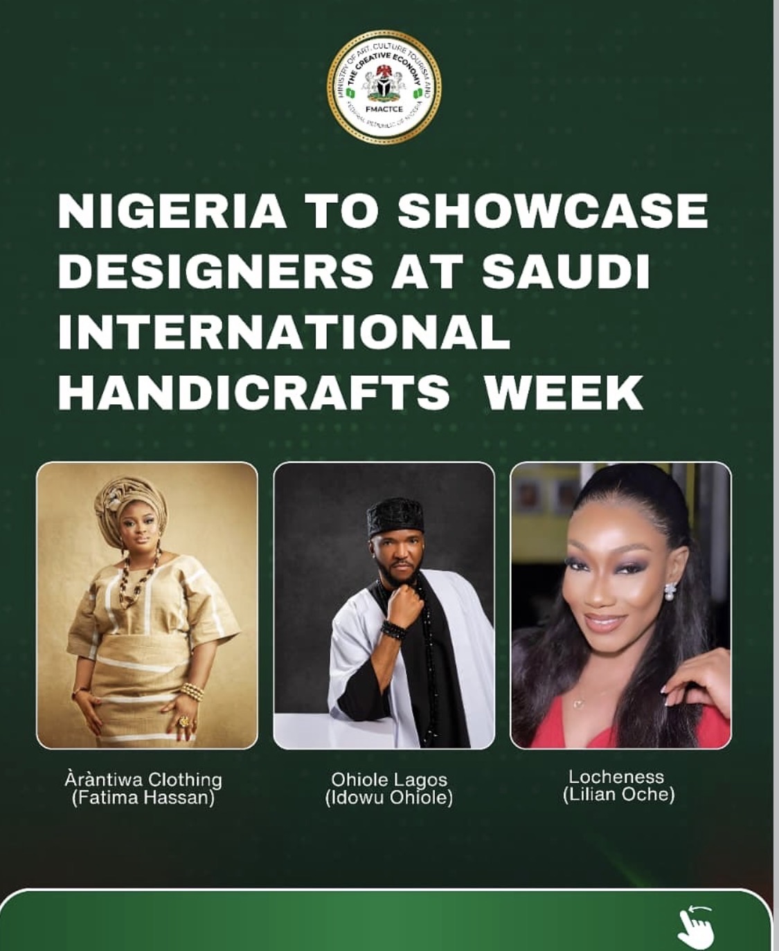 Nigeria to showcase 3 designers at Saudi International Handicrafts Week 2025