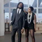 Johnny Drille and Tiwa Savage on set for the “Over The Moon” video