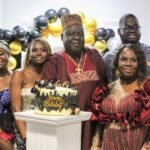 Gbenga Ajayi and his family at his 60th birthday bash