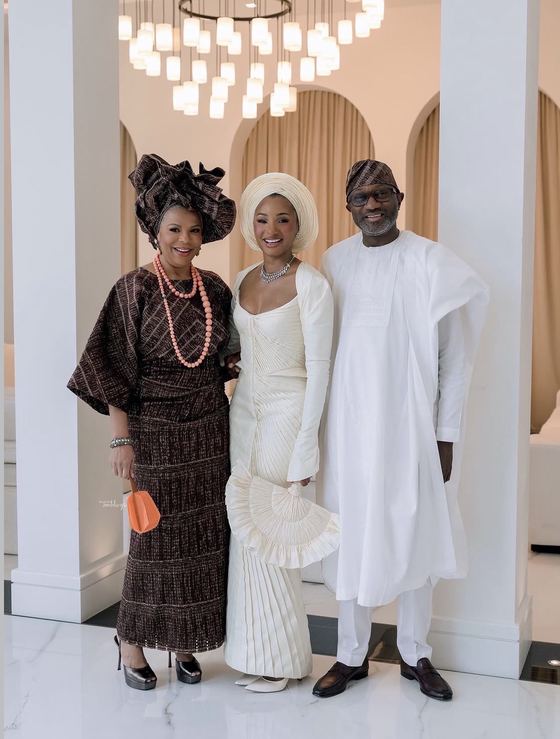 Temi Otedola and parents