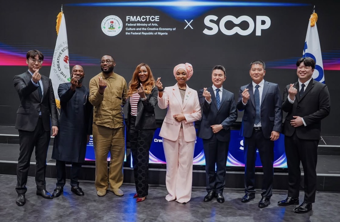Hannatu Musawa and officials after signing the deal with SOOP Co. LTD.