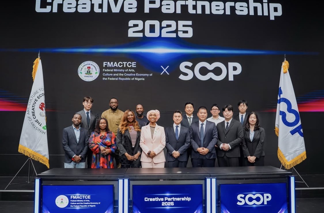 Hannatu Musawa and officials after signing the deal with SOOP Co. LTD.