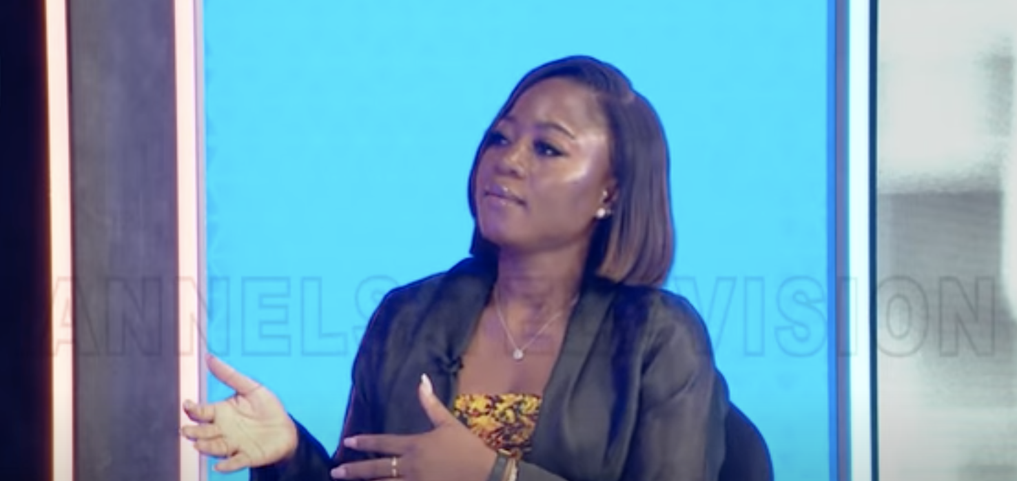 Screenshot of Bunmi Fasogbon during an exclusive via Channels Television