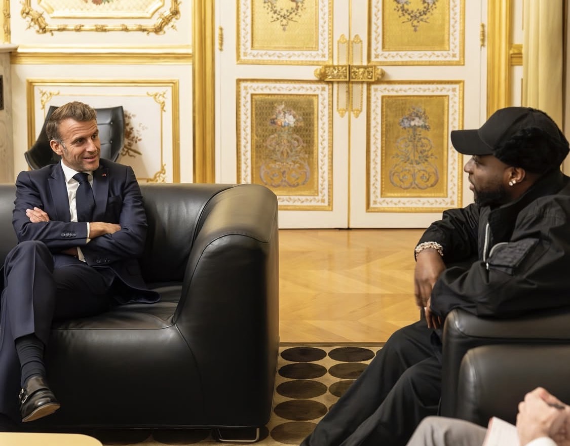 Davido and French President Emmanuel Macron