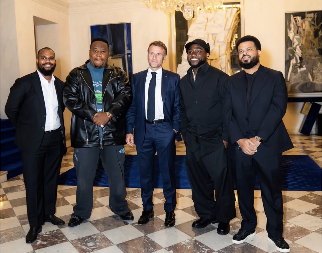 Davido and French President Emmanuel Macron