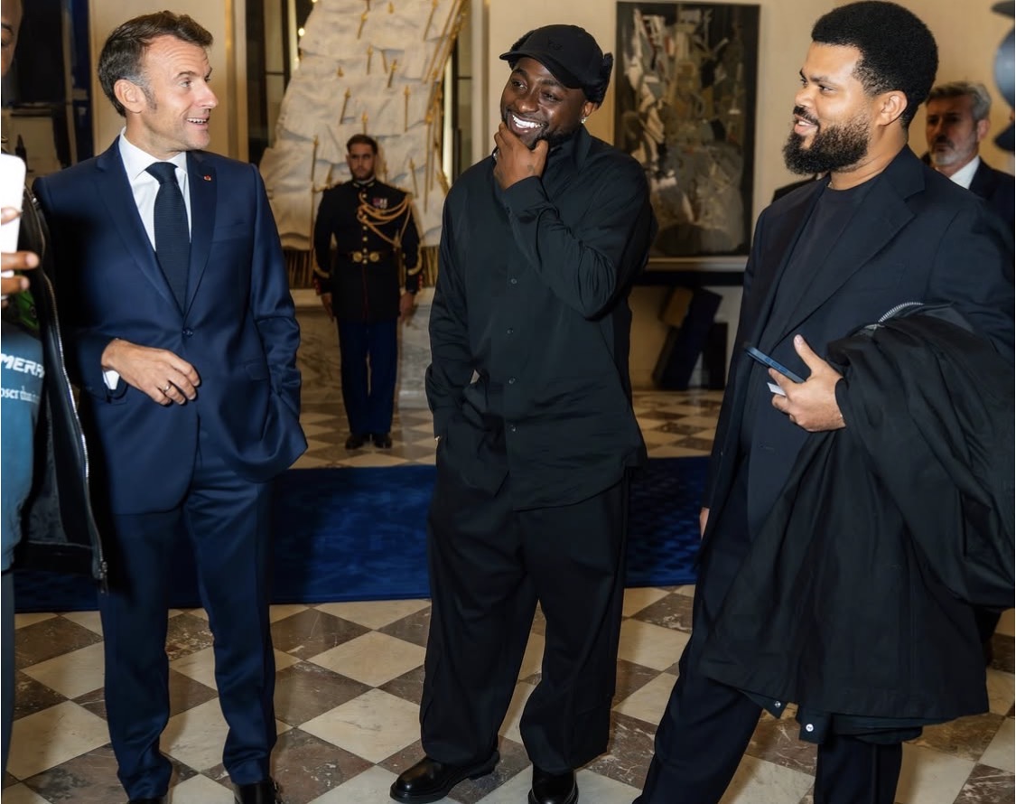 Davido and French President Emmanuel Macron