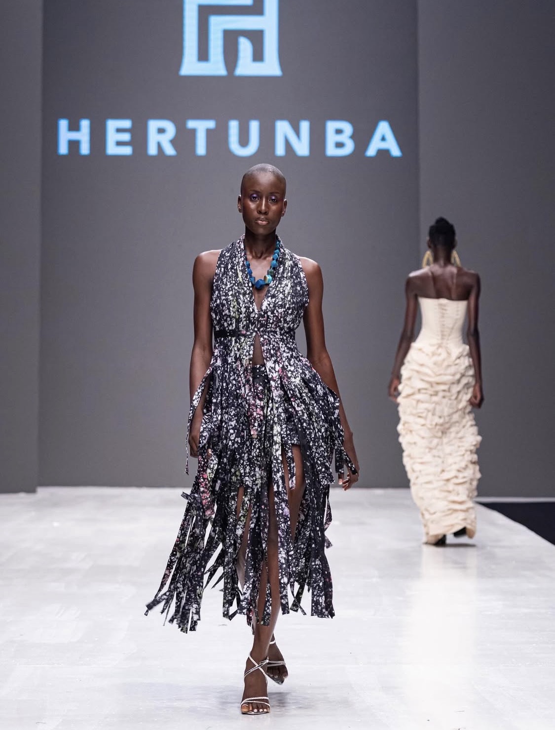 Models for Hertunba at the 2025 Lagos Fashion Week in Lagos, Nigeria