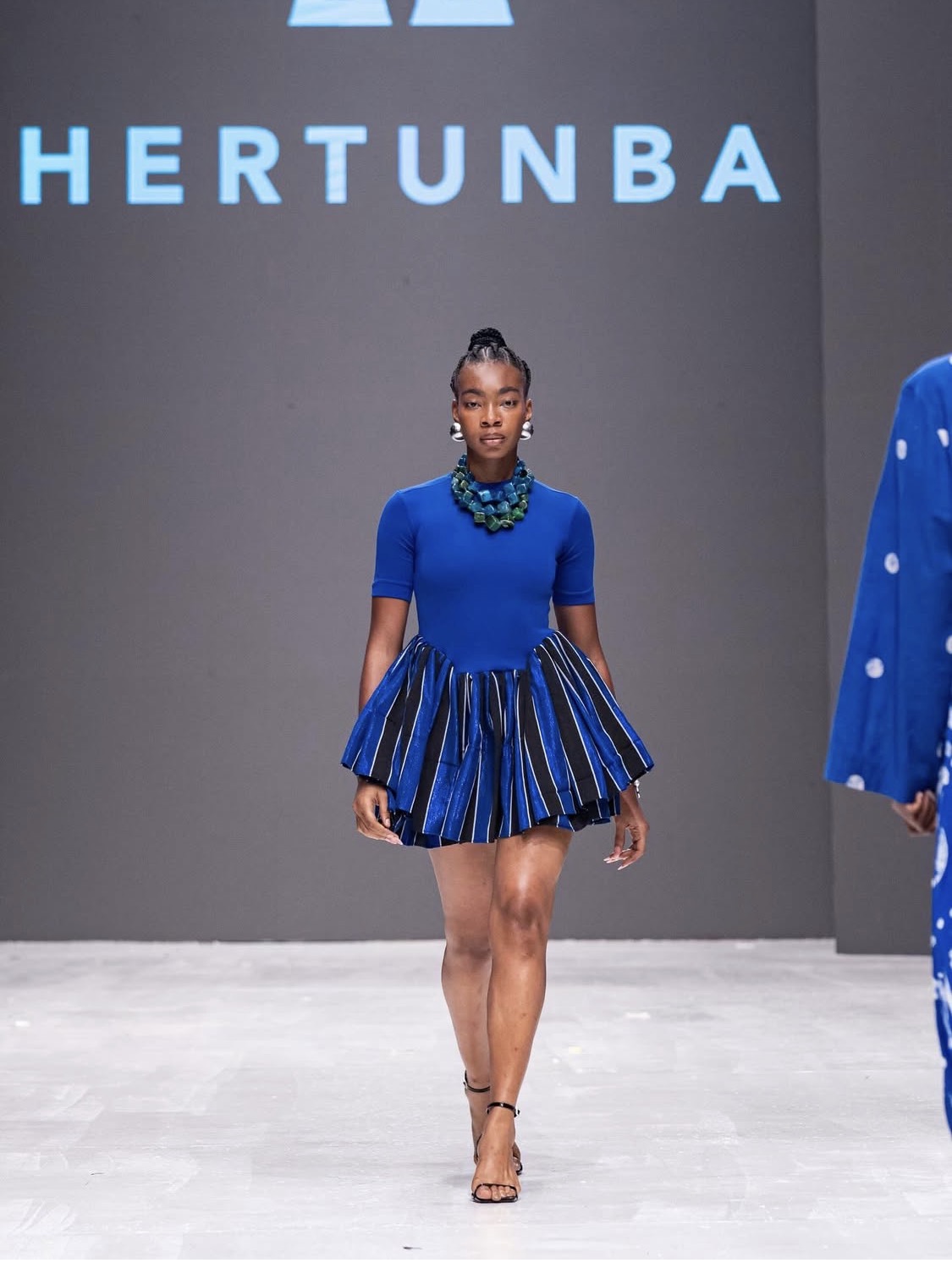 Models for Hertunba at the 2025 Lagos Fashion Week in Lagos, Nigeria