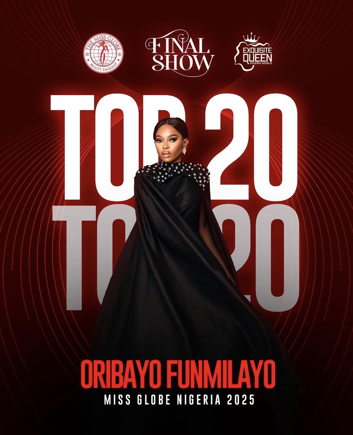 Miss Globe Nigeria, Funmilayo Oribayo