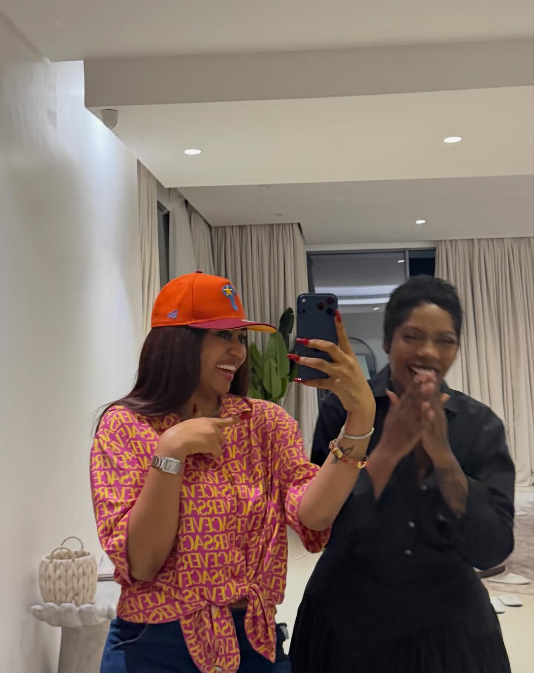 Tiwa Savage and Regina Daniels