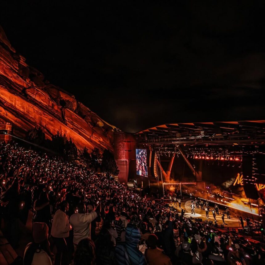 Burna Boy at the Red Rocks Amphitheatre in Colorado, US